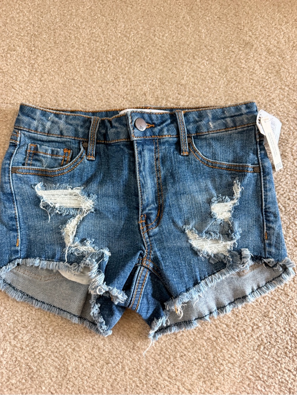Tilly's Distressed Blue Denim Jean Shorts